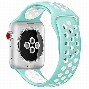 ����� ������� ���� Sport Silicone Band ���� LaTera ����� ��� ����: Apple Watch 42mm/44mm/45mm (��� White/Green)
