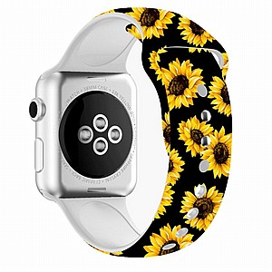 רצועת סיליקון מדגם Printing Double Nail Silicone Band מבית LaTera לשעון חכם מדגם: Apple Watch 42mm/44mm/45mm (צבע Sunflower) רצועת סיליקון מדגם Printing Double Nail Silicone Band מבית LaTera לשעון חכם מדגם: Apple Watch 42mm/44mm/45mm (צבע Sunflower)
