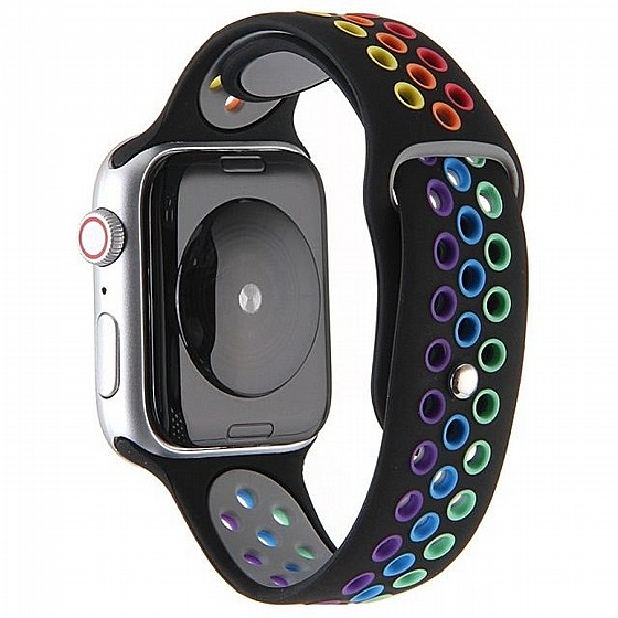 ����� ������� ���� Rainbow Sport Silicone Band ���� LaTera ����� ��� ����: Apple Watch 38mm/40mm/41mm (��� Black)