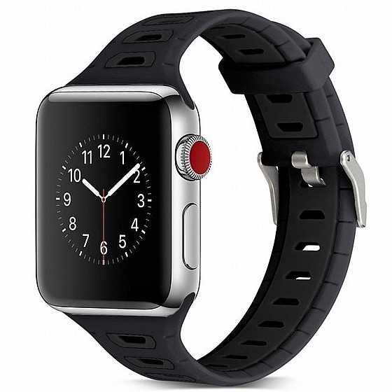 ����� ������� ����  T-Shape Two Color Silicone Band ���� LaTera ����� ��� ����: Apple Watch 38mm/40mm/41mm (��� Black)