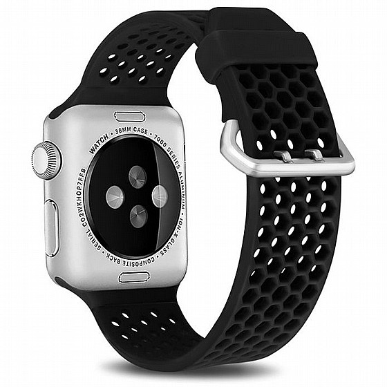 ����� ������� ����  Two Tone Honeycomb Silicone Band ���� LaTera ����� ��� ����: Apple Watch 38mm/40mm/41mm (��� Black)