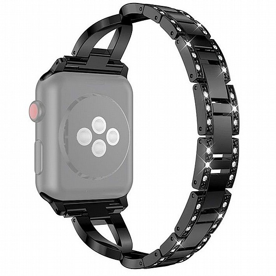 ����� ���� ���� Colorful Diamond Steel Band ���� LaTera ����� ��� ����: Apple Watch 42mm/44mm/45mm (��� Black)