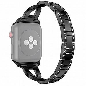 ����� ���� ���� Colorful Diamond Steel Band ���� LaTera ����� ��� ����: Apple Watch 38mm/40mm/41mm (��� Black)