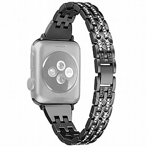 רצועת מתכת מדגם Colorful Bead Diamond Steel Band מבית LaTera לשעון חכם מדגם: Apple Watch 38mm/40mm/41mm (צבע Black) רצועת מתכת מדגם Colorful Bead Diamond Steel Band מבית LaTera לשעון חכם מדגם: Apple Watch 38mm/40mm/41mm (צבע Black)