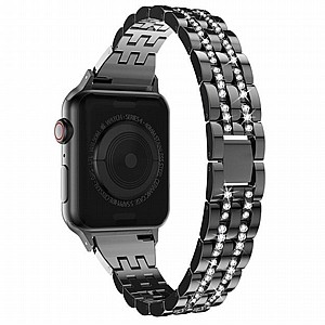 רצועת מתכת מדגם Diamond Steel Band מבית LaTera לשעון חכם מדגם: Apple Watch 38mm/40mm/41mm (צבע Black) רצועת מתכת מדגם Diamond Steel Band מבית LaTera לשעון חכם מדגם: Apple Watch 38mm/40mm/41mm (צבע Black)