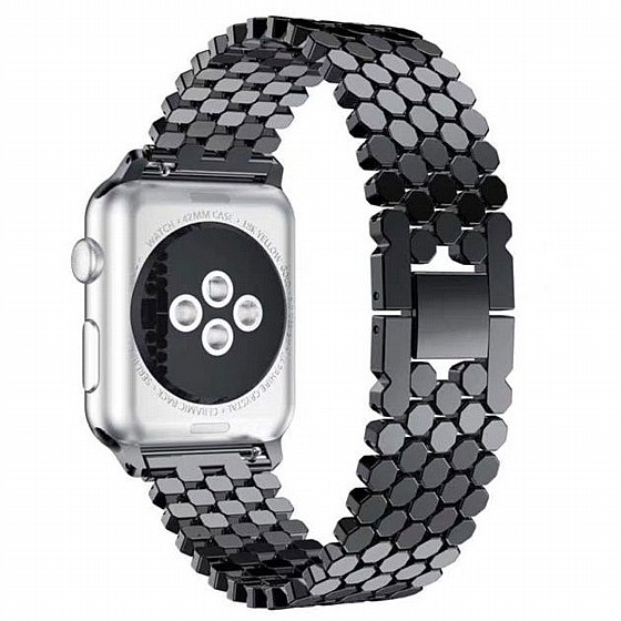 ����� ���� ���� Honeycomb Diamond Steel Band ���� LaTera ����� ��� ����: Apple Watch 38mm/40mm/41mm (��� Black)