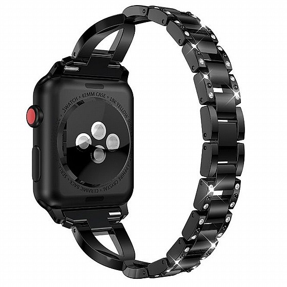 ����� ���� ���� Xshaped Diamond Steel Band ���� LaTera ����� ��� ����: Apple Watch 38mm/40mm/41mm (��� Black)