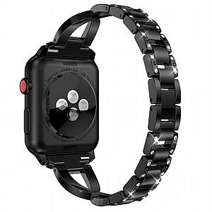 ����� ���� ���� Xshaped Diamond Steel Band ���� LaTera ����� ��� ����: Apple Watch 38mm/40mm/41mm (��� Black)
