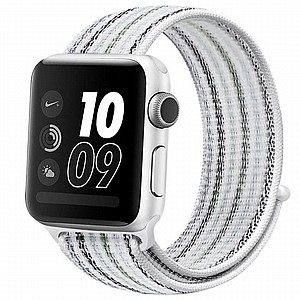רצועת בד / ניילון מדגם Loop Nylon Band מבית LaTera לשעון חכם מדגם: Apple Watch 42mm/44mm/45mm (צבע White Pinstripe) רצועת בד / ניילון מדגם Loop Nylon Band מבית LaTera לשעון חכם מדגם: Apple Watch 42mm/44mm/45mm (צבע White Pinstripe)