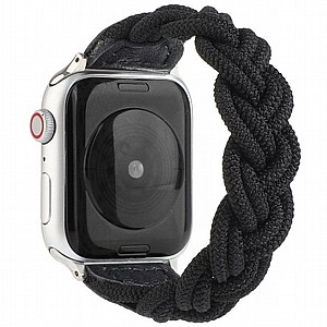 ����� �� / ������ ���� Elastic Woven Nylon Band ���� LaTera ����� ��� ����: Apple Watch 42mm/44mm/45mm (��� Black)