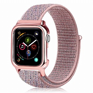 ����� �� / ������ ���� Simple Fashion Nylon Band ���� LaTera ����� ��� ����: Apple Watch 38mm/40mm/41mm (��� Pink)