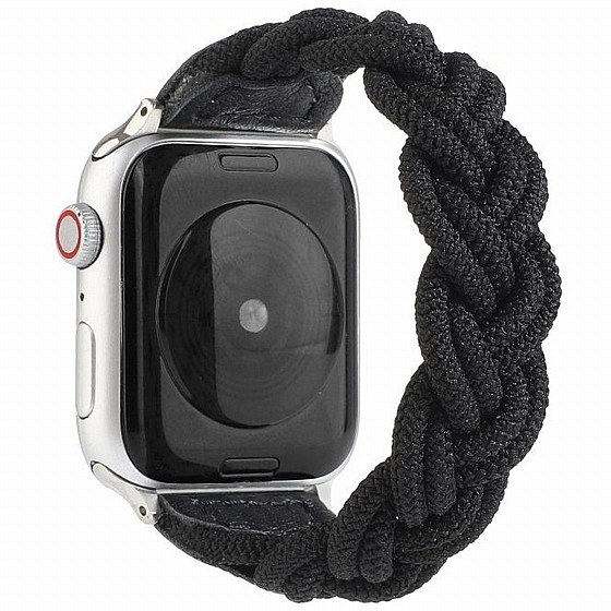 ����� �� / ������ ���� Elastic Woven Nylon Band ���� LaTera ����� ��� ����: Apple Watch 38mm/40mm/41mm (��� Black)