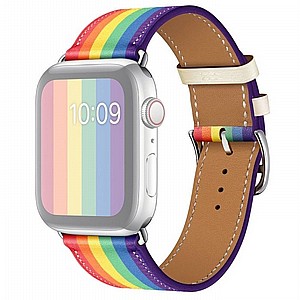 רצועת עור מדגם Rainbow Leather Band מבית LaTera לשעון חכם מדגם: Apple Watch 42mm/44mm/45mm (צבע Rainbow) רצועת עור מדגם Rainbow Leather Band מבית LaTera לשעון חכם מדגם: Apple Watch 42mm/44mm/45mm (צבע Rainbow)