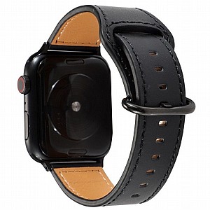 רצועת עור מדגם Solid Genuine Leather Band מבית LaTera לשעון חכם מדגם: Apple Watch 42mm/44mm/45mm (צבע Black) רצועת עור מדגם Solid Genuine Leather Band מבית LaTera לשעון חכם מדגם: Apple Watch 42mm/44mm/45mm (צבע Black)