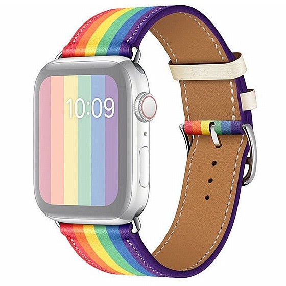 ����� ��� ���� Rainbow Leather Band ���� LaTera ����� ��� ����: Apple Watch 38mm/40mm/41mm (��� Rainbow)