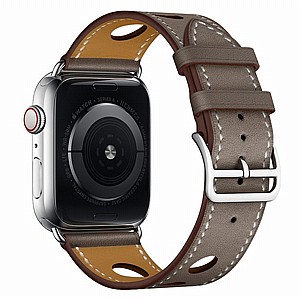 ����� ��� ����  Fashionable Circle Leather Band ���� LaTera ����� ��� ����: Apple Watch 38mm/40mm/41mm (��� Grey)