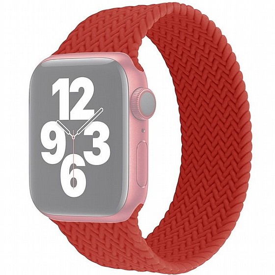 ����� ������� ����  Single Turn Woven Silicone Band ���� LaTera ����� ��� ����: Apple Watch 42mm/44mm/45mm (��� Red)