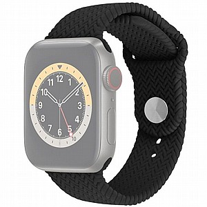 רצועת סיליקון מדגם Woven Pattern Silicone Band מבית LaTera לשעון חכם מדגם: Apple Watch 42mm/44mm/45mm (צבע Black) רצועת סיליקון מדגם Woven Pattern Silicone Band מבית LaTera לשעון חכם מדגם: Apple Watch 42mm/44mm/45mm (צבע Black)