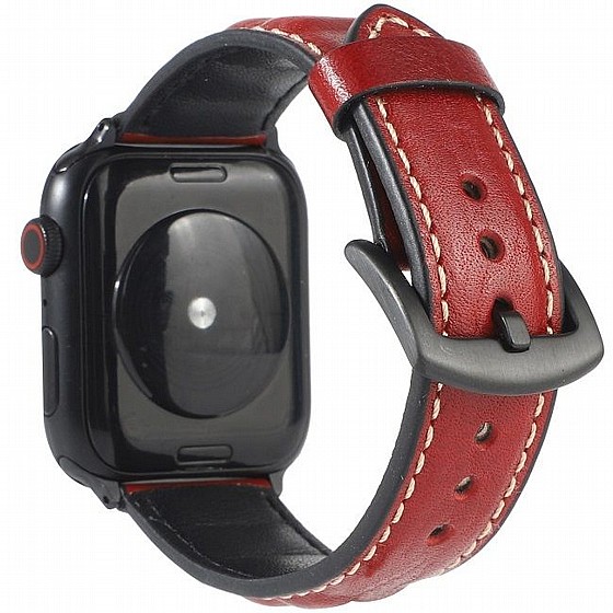 ����� ��� ����   Woven Genuine Leather Band ���� LaTera ����� ��� ����: Apple Watch 38mm/40mm/41mm (��� Red)