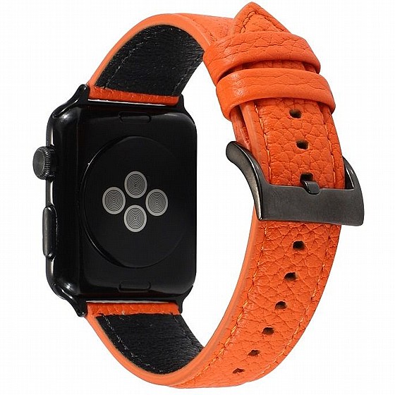 ����� ��� ����   Litchi Genuine Leather Band ���� LaTera ����� ��� ����: Apple Watch 38mm/40mm/41mm (��� Orange)