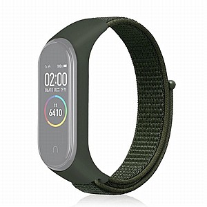 ����� �� / ������ ���� Woven Strap Nylon Band ���� LaTera ����� ��� ����: Xiaomi Mi Band 3 / 4 (��� Army Green)