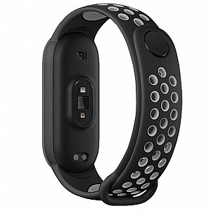 רצועת סיליקון מדגם Sports Breathable Silicone Band מבית LaTera לשעון חכם מדגם: Xiaomi Mi Band 5 / 6 (צבע Black/Gray) רצועת סיליקון מדגם Sports Breathable Silicone Band מבית LaTera לשעון חכם מדגם: Xiaomi Mi Band 5 / 6 (צבע Black/Gray)