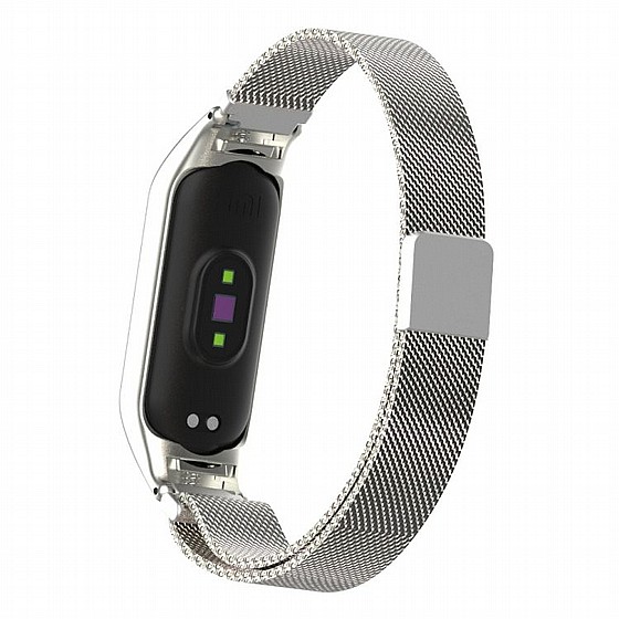 ����� ���� ���� Milano Magnetic Steel Band ���� LaTera ����� ��� ����: Xiaomi Mi Band 5 / 6 (��� Silver)