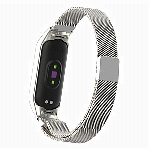 רצועת מתכת מדגם Milano Magnetic Steel Band מבית LaTera לשעון חכם מדגם: Xiaomi Mi Band 5 / 6 (צבע Silver) רצועת מתכת מדגם Milano Magnetic Steel Band מבית LaTera לשעון חכם מדגם: Xiaomi Mi Band 5 / 6 (צבע Silver)