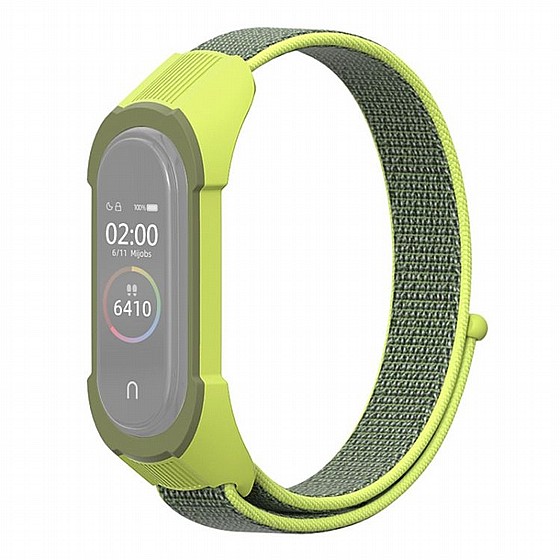 ����� �� / ������ ���� Replacement Strap Nylon Band ���� LaTera ����� ��� ����: Xiaomi Mi Band 3 / 4 (��� Yellow/Grass Green)