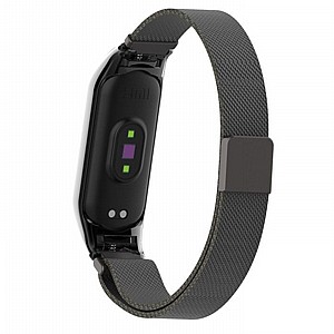 רצועת מתכת מדגם Milano Magnetic Steel Band מבית LaTera לשעון חכם מדגם: Xiaomi Mi Band 5 / 6 (צבע Black ) רצועת מתכת מדגם Milano Magnetic Steel Band מבית LaTera לשעון חכם מדגם: Xiaomi Mi Band 5 / 6 (צבע Black )