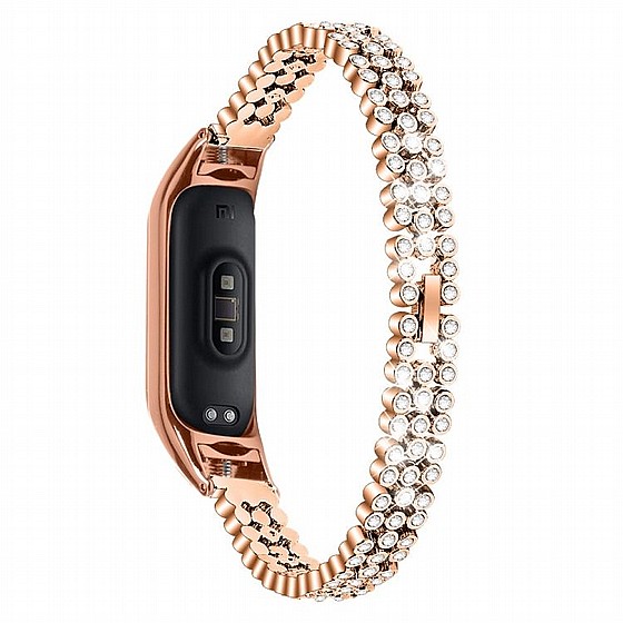 ����� ���� ���� Diamond Studded Steel Band ���� LaTera ����� ��� ����: Xiaomi Mi Band 5 / 6 (��� Gold)