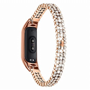 רצועת מתכת מדגם Diamond Studded Steel Band מבית LaTera לשעון חכם מדגם: Xiaomi Mi Band 5 / 6 (צבע Gold) רצועת מתכת מדגם Diamond Studded Steel Band מבית LaTera לשעון חכם מדגם: Xiaomi Mi Band 5 / 6 (צבע Gold)