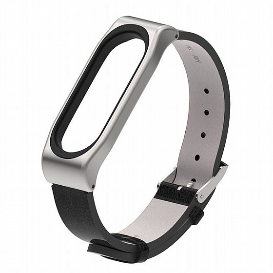 ����� ��� ���� Wrist Straps Leather Band ���� LaTera ����� ��� ����: Xiaomi Mi Band 5 / 6 (��� Black)