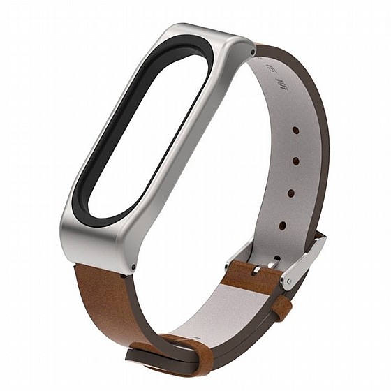 ����� ��� ���� Wrist Straps Leather Band ���� LaTera ����� ��� ����: Xiaomi Mi Band 3 / 4 (��� Brown)