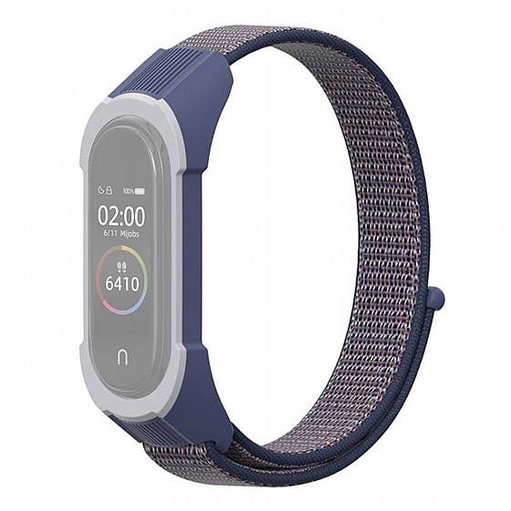 ����� �� / ������ ���� Replacement Strap Nylon Band ���� LaTera ����� ��� ����: Xiaomi Mi Band 3 / 4 (��� Blue/Blue Grey)