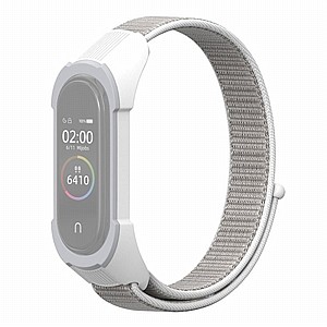 ����� �� / ������ ���� Replacement Strap Nylon Band ���� LaTera ����� ��� ����: Xiaomi Mi Band 3 / 4 (��� Seashell/White Grey)