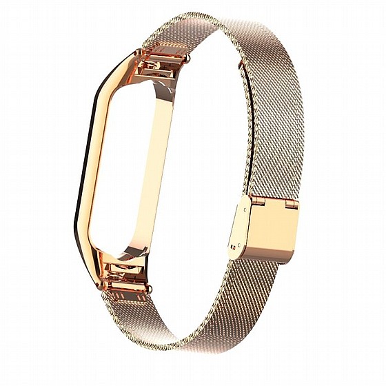 ����� ���� ���� Mesh Solid Steel Band ���� LaTera ����� ��� ����: Xiaomi Mi Band 5 / 6 (��� Rose Gold)