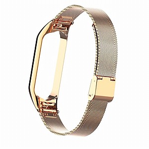 ����� ���� ���� Mesh Solid Steel Band ���� LaTera ����� ��� ����: Xiaomi Mi Band 5 / 6 (��� Rose Gold)
