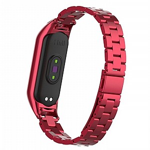 רצועת מתכת מדגם Double Spring Steel Band מבית LaTera לשעון חכם מדגם: Xiaomi Mi Band 5 / 6 (צבע Red) רצועת מתכת מדגם Double Spring Steel Band מבית LaTera לשעון חכם מדגם: Xiaomi Mi Band 5 / 6 (צבע Red)