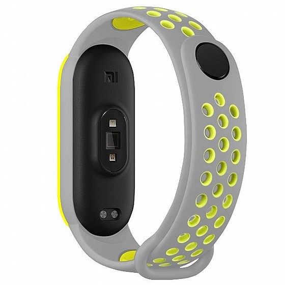 ����� ������� ���� Sports Breathable Silicone Band ���� LaTera ����� ��� ����: Xiaomi Mi Band 5 / 6 (��� Grey/Lime)