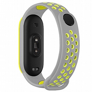 רצועת סיליקון מדגם Sports Breathable Silicone Band מבית LaTera לשעון חכם מדגם: Xiaomi Mi Band 5 / 6 (צבע Grey/Lime) רצועת סיליקון מדגם Sports Breathable Silicone Band מבית LaTera לשעון חכם מדגם: Xiaomi Mi Band 5 / 6 (צבע Grey/Lime)