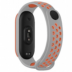 רצועת סיליקון מדגם Sports Breathable Silicone Band מבית LaTera לשעון חכם מדגם: Xiaomi Mi Band 5 / 6 (צבע Gray/Orange) רצועת סיליקון מדגם Sports Breathable Silicone Band מבית LaTera לשעון חכם מדגם: Xiaomi Mi Band 5 / 6 (צבע Gray/Orange)
