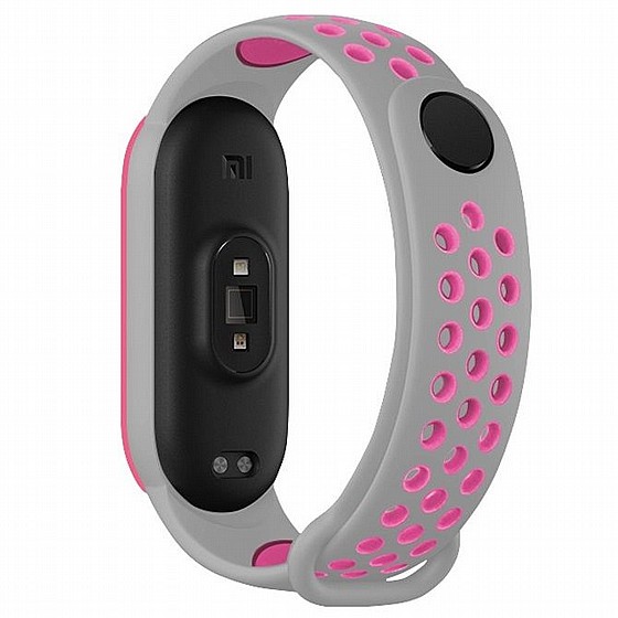 ����� ������� ���� Sports Breathable Silicone Band ���� LaTera ����� ��� ����: Xiaomi Mi Band 5 / 6 (��� Gray/Pink)