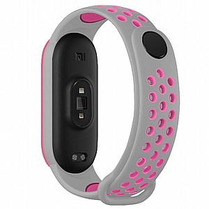 ����� ������� ���� Sports Breathable Silicone Band ���� LaTera ����� ��� ����: Xiaomi Mi Band 5 / 6 (��� Gray/Pink)