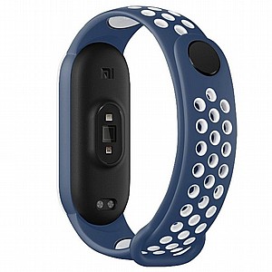 רצועת סיליקון מדגם Sports Breathable Silicone Band מבית LaTera לשעון חכם מדגם: Xiaomi Mi Band 5 / 6 (צבע Midnight Blue/White) רצועת סיליקון מדגם Sports Breathable Silicone Band מבית LaTera לשעון חכם מדגם: Xiaomi Mi Band 5 / 6 (צבע Midnight Blue/White)