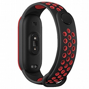 ����� ������� ���� Sports Breathable Silicone Band ���� LaTera ����� ��� ����: Xiaomi Mi Band 5 / 6 (��� Black/Red)