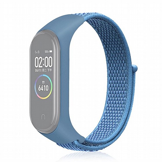 ����� �� / ������ ���� Woven Strap Nylon Band ���� LaTera ����� ��� ����: Xiaomi Mi Band 3 / 4 (��� Blue)