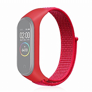 ����� �� / ������ ���� Woven Strap Nylon Band ���� LaTera ����� ��� ����: Xiaomi Mi Band 3 / 4 (��� Red)
