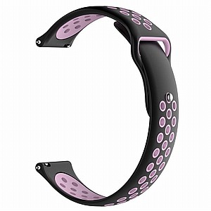 ����� ������� ����  Double Color Wrist Silicone Band ���� LaTera ����� ��� ����: Samsung Galaxy Watch  46mm (��� Black/Pink)