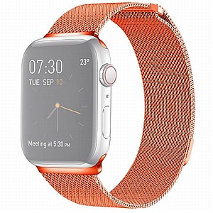רצועת מתכת מדגם Milanese Loop Magnetic Steel Band מבית LaTera לשעון חכם מדגם: Apple Watch 38mm/40mm/41mm (צבע Orange) רצועת מתכת מדגם Milanese Loop Magnetic Steel Band מבית LaTera לשעון חכם מדגם: Apple Watch 38mm/40mm/41mm (צבע Orange)